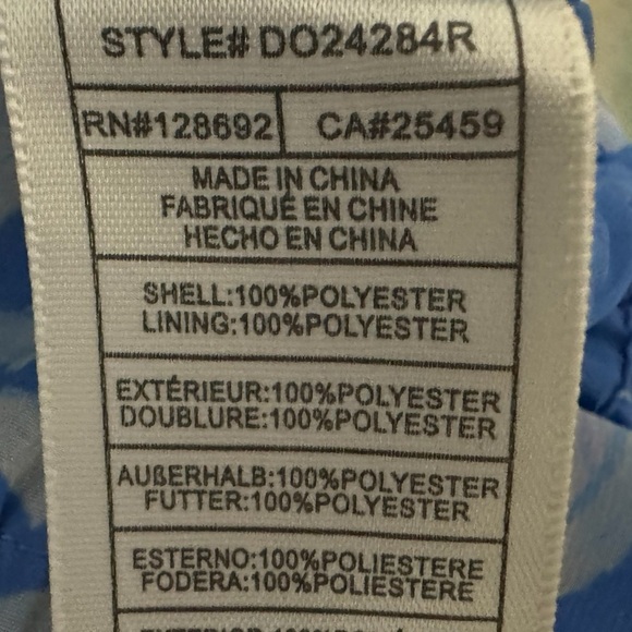 Steve Madden Blue Floral Smocked Crop Top Sleeveless Ruched Blouse Size XS - Picture 9 of 10